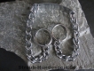 Halskette runde Glieder 2 Ringe (Stahl verchromt) L=55cm GRAVIERT